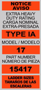 Label on recalled Velocity model ladders
